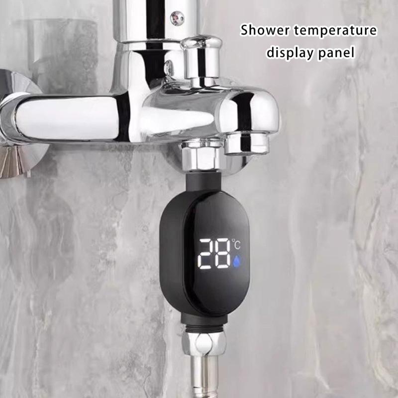 Intelligent LED Display Shower Water Thermometers Touch Control Real Time Monitoring Anti Scald Protecting