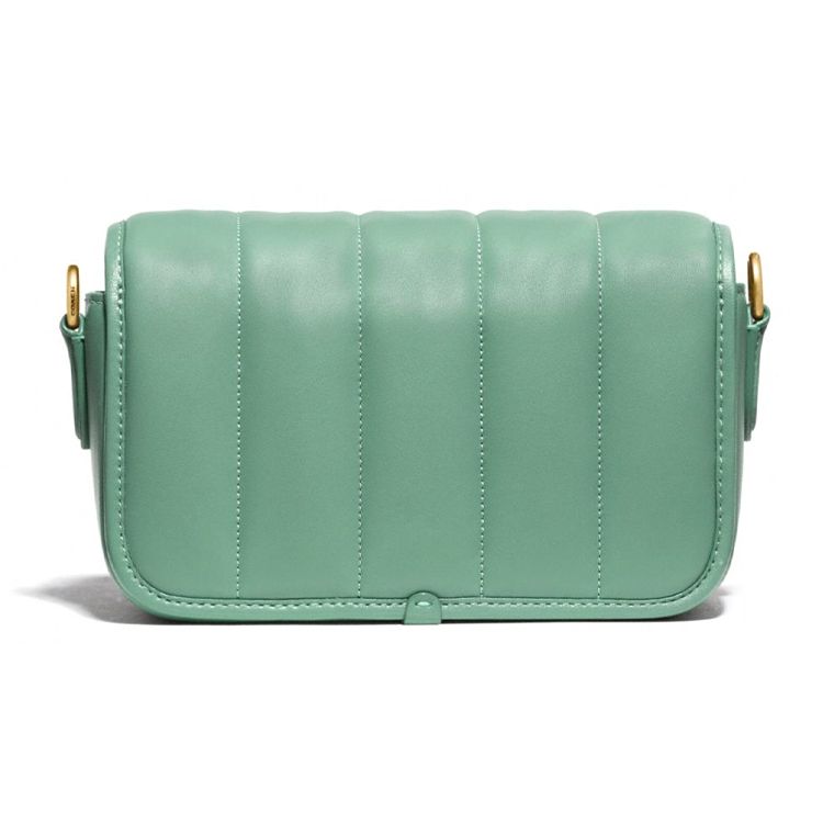 Coach Dinky 18 Fashion Casual Quilted Shoulder Flap Bag Lambskin Leather Crossbody Bag Small Women bags Macaron-Green C3843-B4OFU