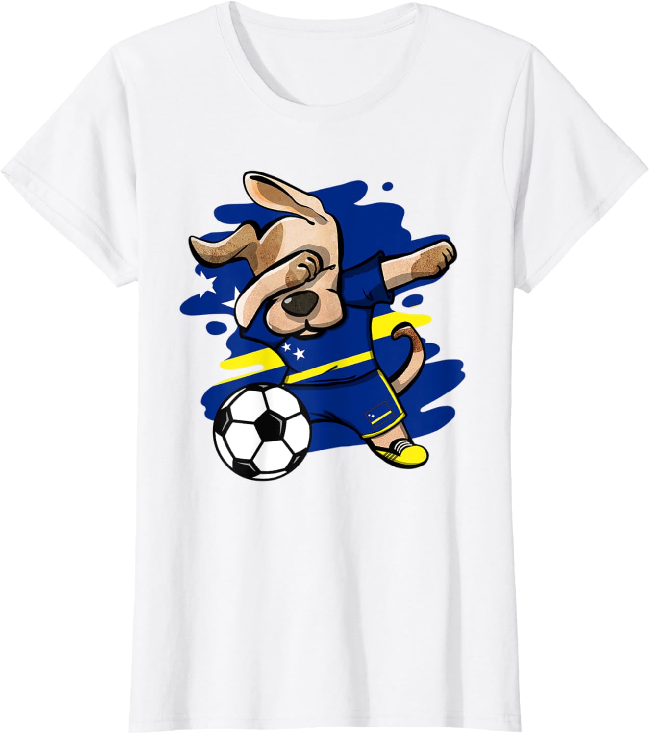 

Dabbing Dog Curacao Soccer Fans Jersey Curacao Flag Football Men Women Kids TShirt 2026 4XL