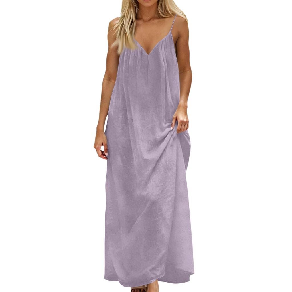 Women's Backless V-Neck Strapless Dress Backless Casual Dress