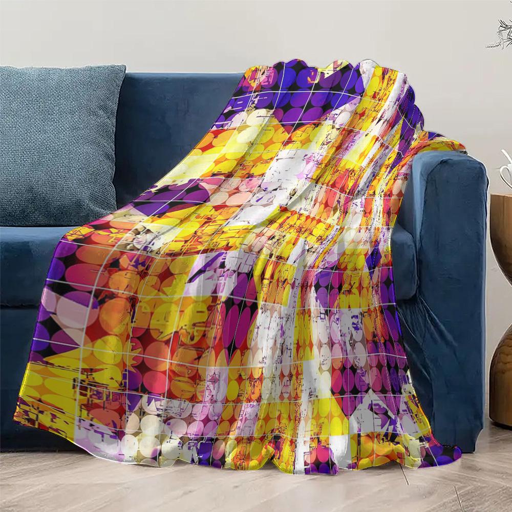 Colorful Geometric Pattern Blanket Throw Soft Fleece Bed Sofa Decorative Throw Blanket Gift
