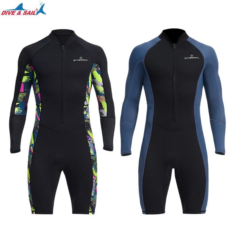 Mens 1.5mm Full Wetsuit Snorkeling Surfing Swimming UV Protection Long Sleeve Dive Suit