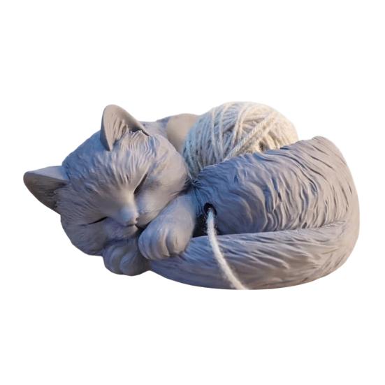Cat Yarn Bowl for Knitting Cute Crocheting And Yarn серый