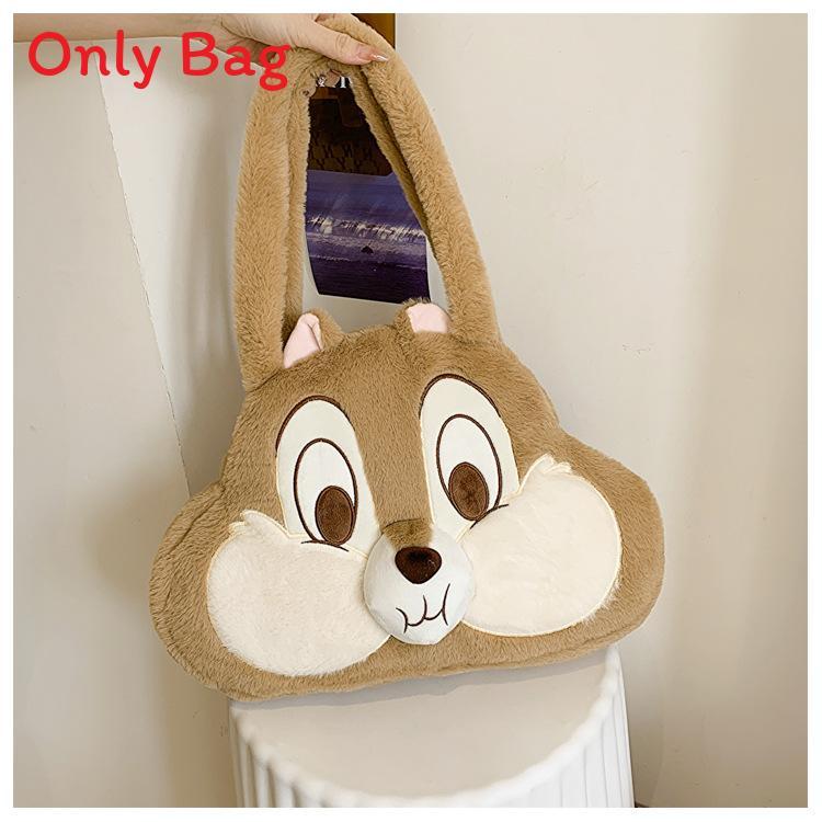 Kuromi Large Tote Bag With Plush Embroidery For Daily Casual Use