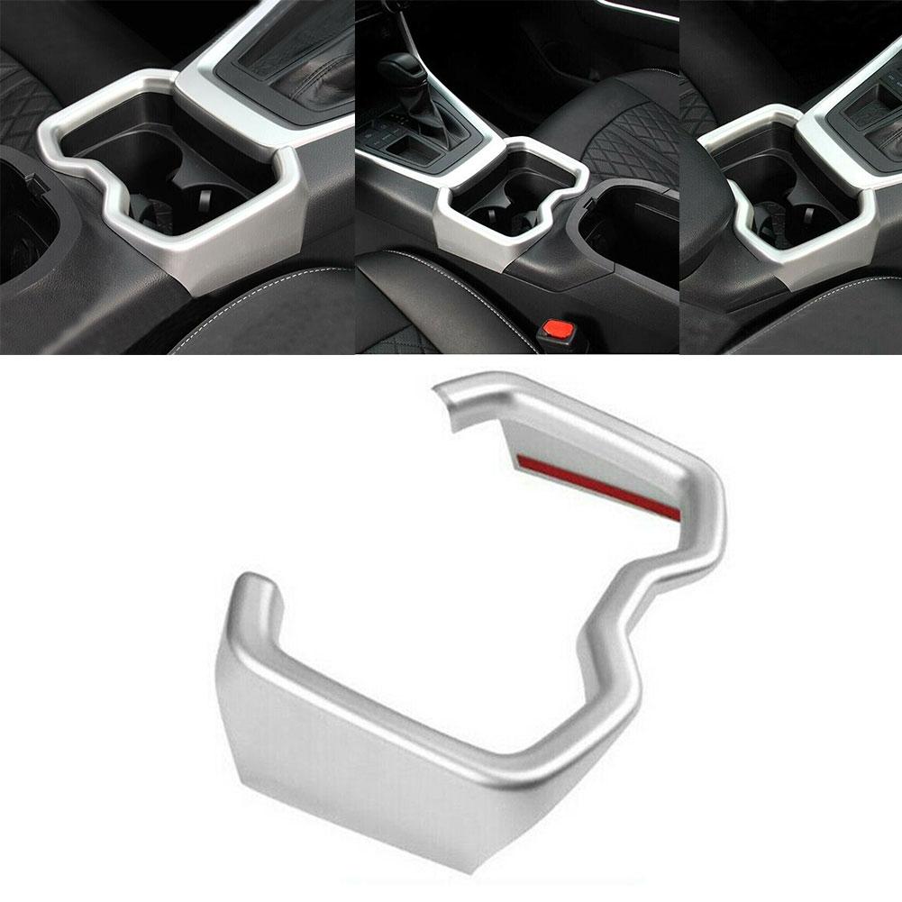Silver Interior Water Cup Holder Frame Cover Trim Fit For Toyota RAV4 2019-2022