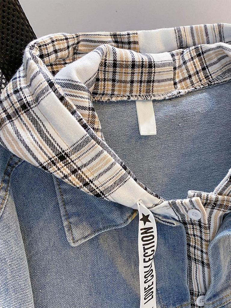 Girls' Loose Fit Denim Hooded Jacket - Junior & High School Autumn Top