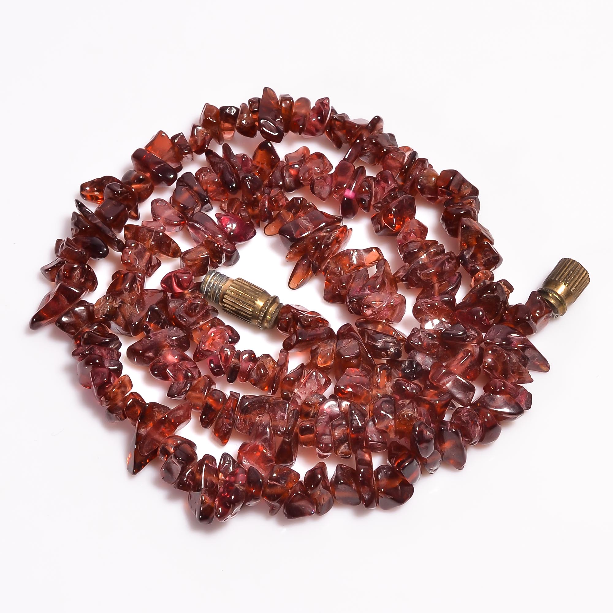 

Натуральный Мозамбикский Гранат Камень Неограненные Гладкие Бусины Ожерелье 6-10 мм 18 UB8383 UB-8383