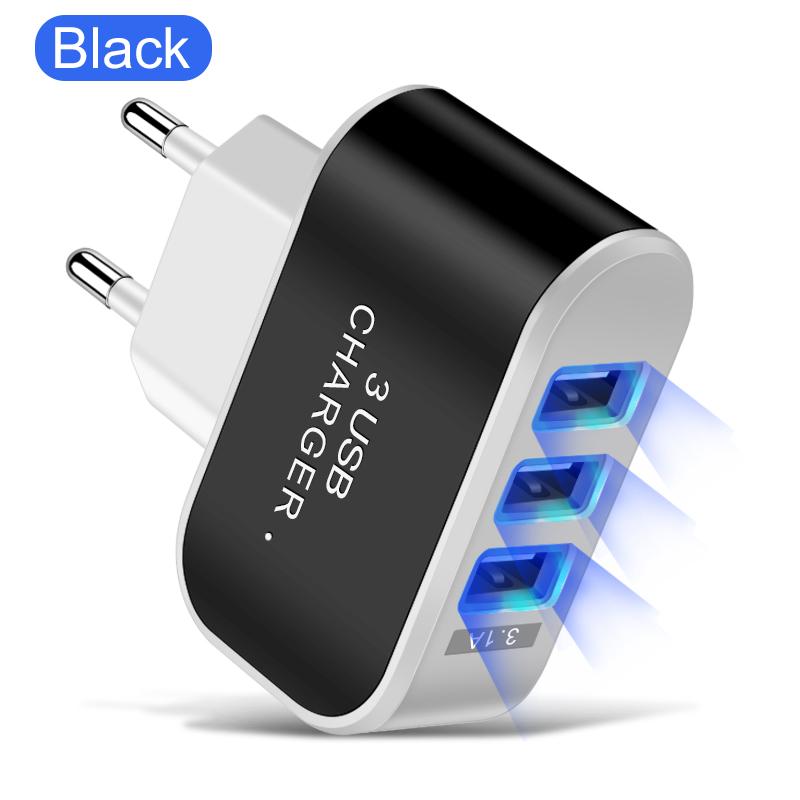 3 USB Ports Multifunctional Charging Head 5V 1A USB Charging Head Single USB Mobile Phone Charger