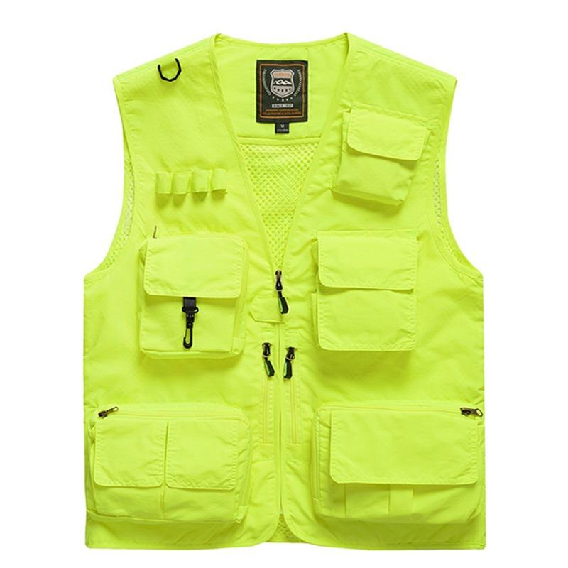 Men's Casual Outdoor Unloadable Multifunctional Reporter Travel Photography Mesh Quick Drying Fishing Vest Men