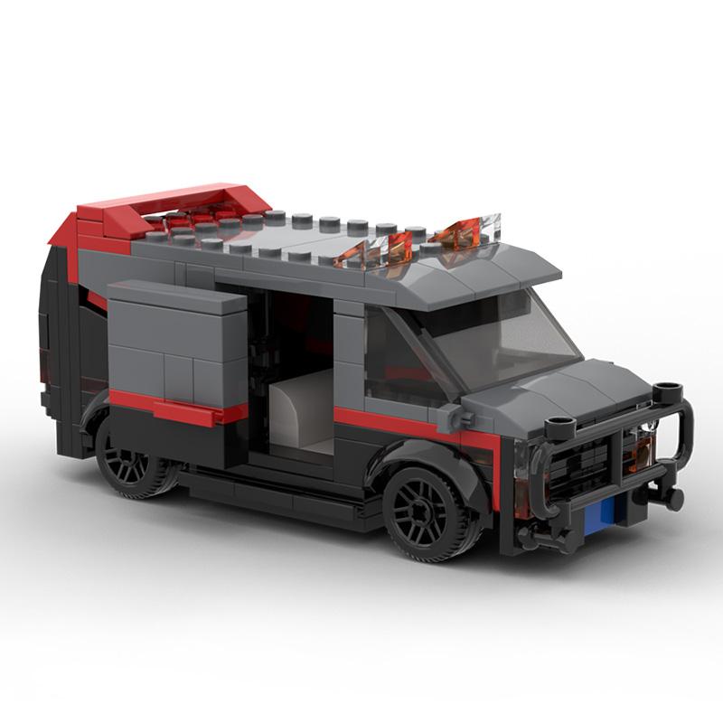 Buildmoc A-Team Filmová Dodávka Klasické TV Technické Auto MOC-20604 Vozidlo SWAT Týmu Městské Stavební Kostky Hračky pro Děti Dárek