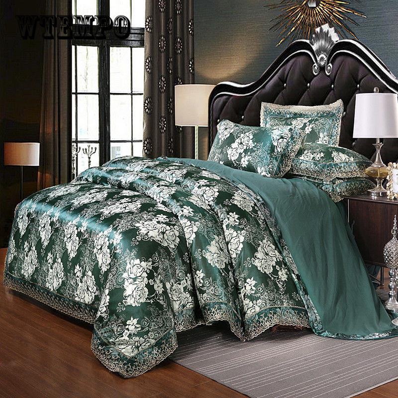 Buy Wedding Luxury Bedding Sets Jacquard Queen/King Size Bedclothes Bed ...