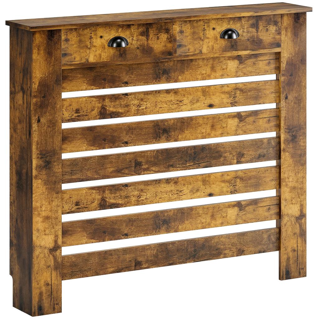 95.5H X 111Wcm Radiator Cover With Drawer Rustic Brown