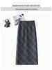 Elegant Retro Wool Plaid Midi Skirt for Women - Autumn/Winter 2025 Collection