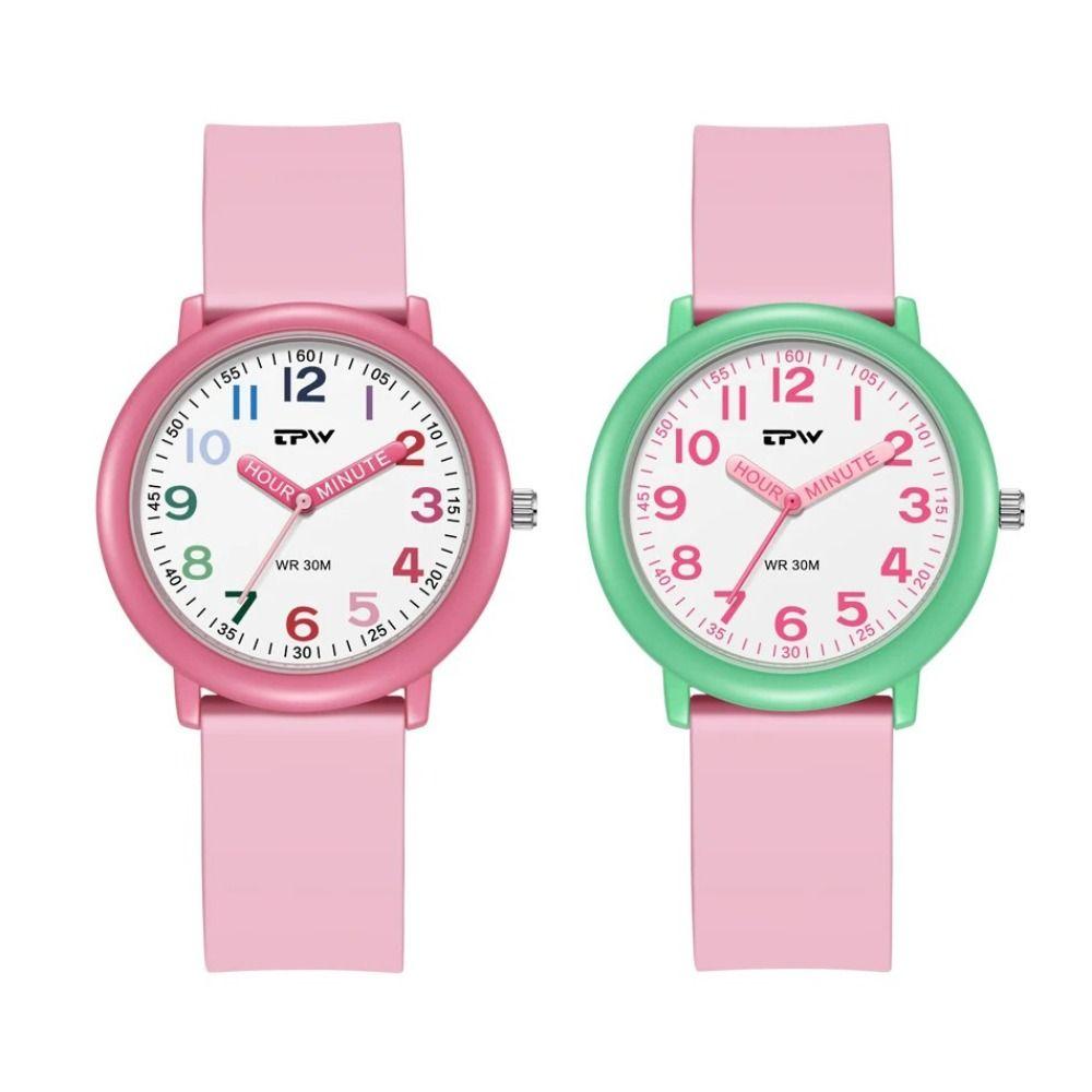 Cute Silicone Dopamine Watch Colorful Dial Candy Color Learning Watch Girl Watch Daily