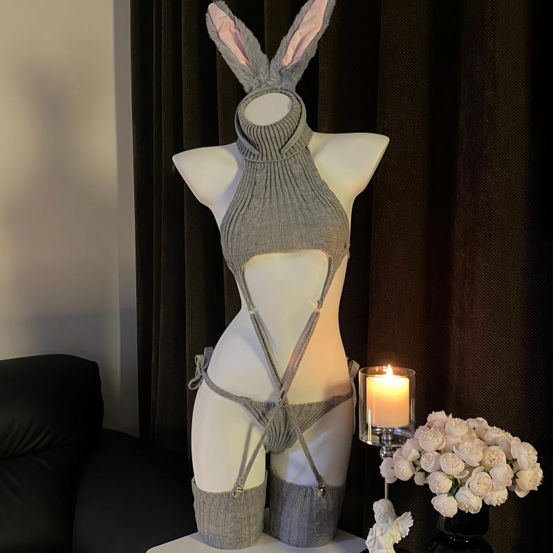 Internet celebrity pure desire backless sweater Spice girl retro turtleneck onesie erotic underwear COS two dimensions 9635