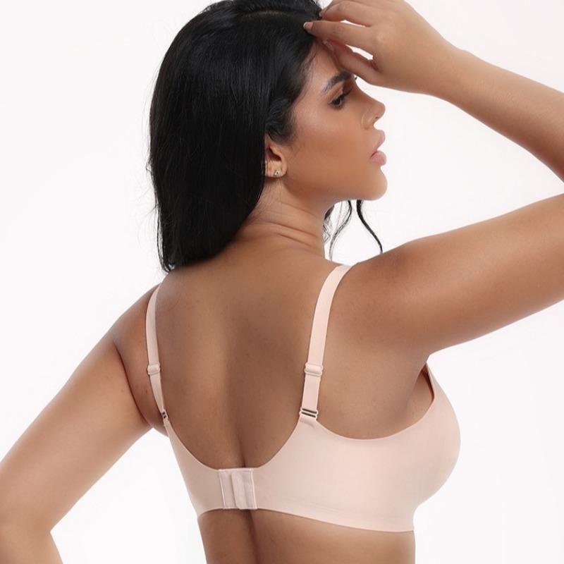 Seamless Jelly Underwear Deep V Thin Soft Support Comfortable Feeling Large Chest Small U Back Sexy Bra