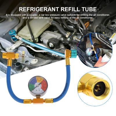 Nabíjecí hadice chladiva R1234YF s 1/2 palcovým ACME LH AC Nabíjecí hadicí 14mm Rychlospojka nízkého tlaku Doplnění chladicího plynu