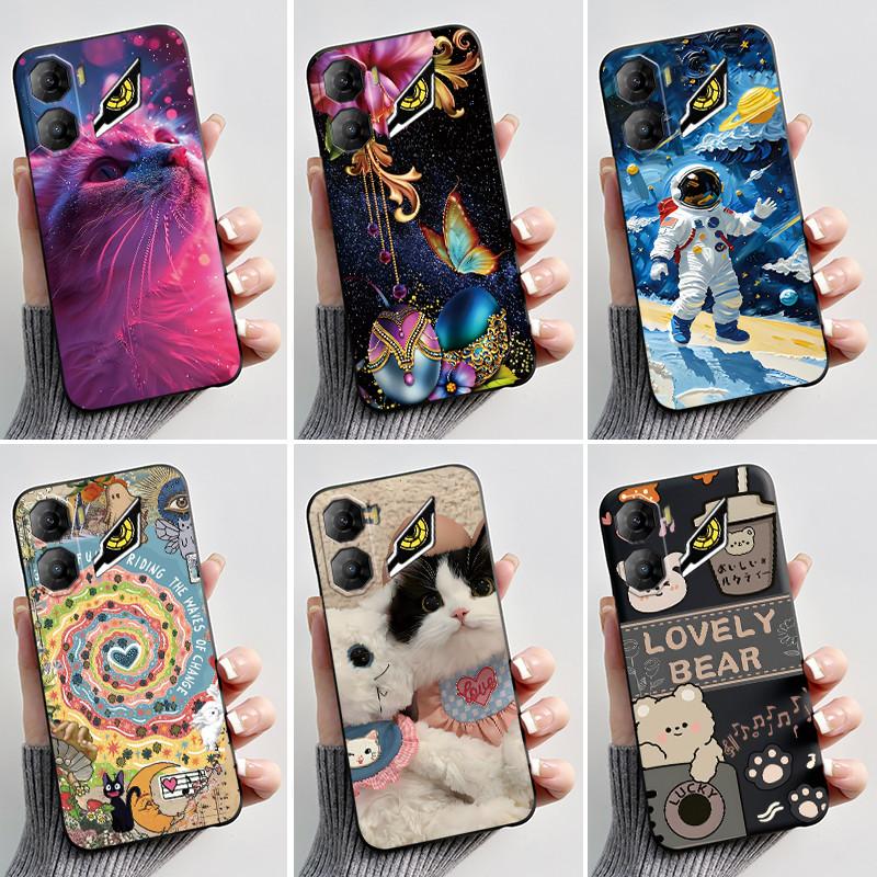 Custodia per Telefono Per ZTE Nubia Neo 3 5G Z2464N Custodia Estetica Moda Gatto Carino Cartone Animato Nero Morbido TPU Silicone Copertura Protettiva Completa