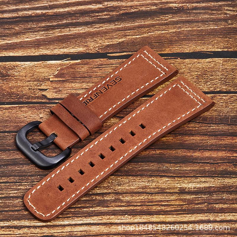 The First Layer Of Crazy Horse Leather Strap Is Suitable For Seven Fridays 28Mm Retro Soft And Comfortable To Wear.