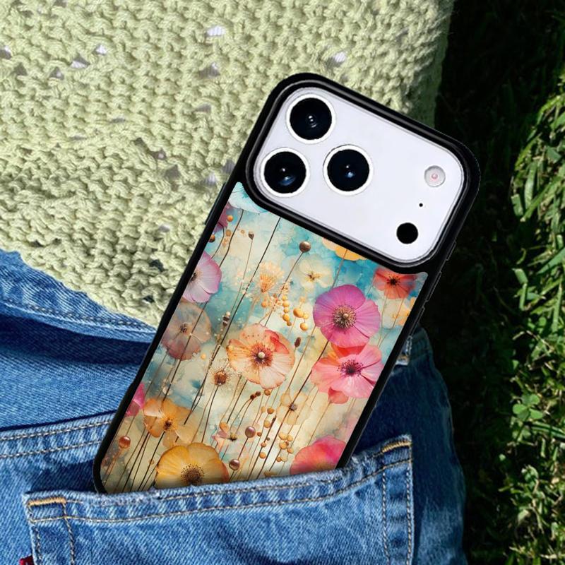 Colourful Flower Painting Art Phone Case Cover for IPhone 11 12 13 14 15 16e 17 Pro Max Coque for IPhone 17 Air