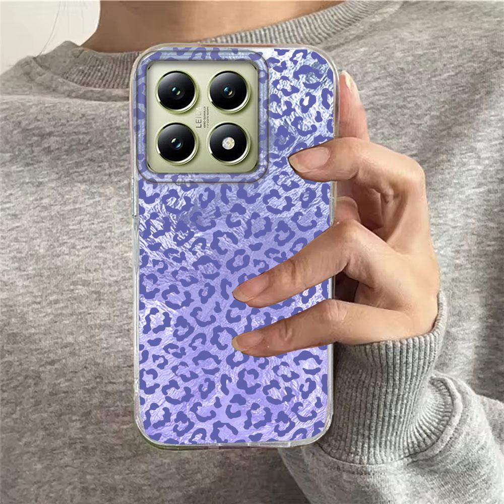 Vintage Pink Leopard Print Girls Phone Case for Xiaomi 13T 14T 11 Lite NE Poco X5 M6 Pro X6 X7 X3 Pro NFC C65 C61 M5S Back Cover
