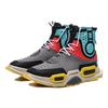 New LiNing Reburn Anti Slip Wear Resistant High Top Casual Shoes Unisex Iron Asphalt Gray AGBN054-2