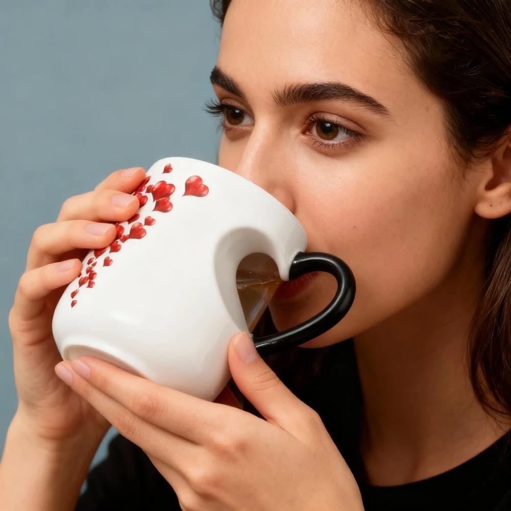 11oz Color Changing Ceramic Coffee Mug Heat Reactive Design Romantic Valentine Gift for Him Her