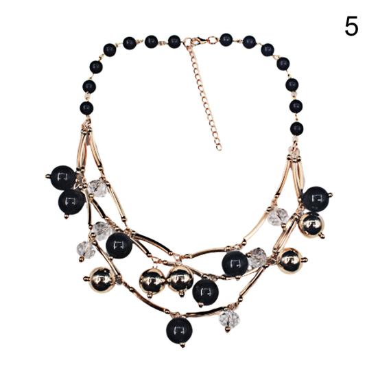 Buy Fashion Women Faux Pearl Multilayer Chain Bib Necklace Statement