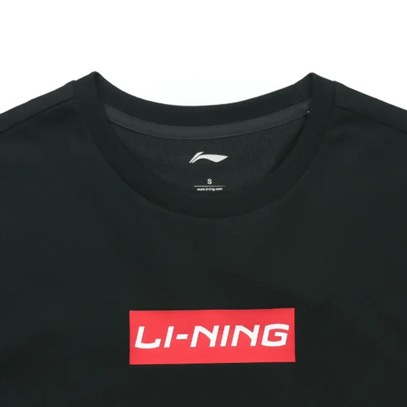 Li Ning Logo Solid Color Round Neck Short Sleeve T-Shirt Mid Waist Five Point Drawstring Shorts Casual Sports Set Unisex Sets AHSSC17-2+YAPV001-1