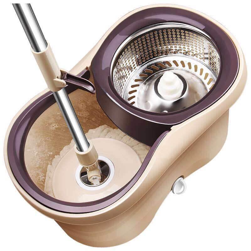 Stainless Steel Dual-Use Rotary Mop with Replaceable Mop Head
