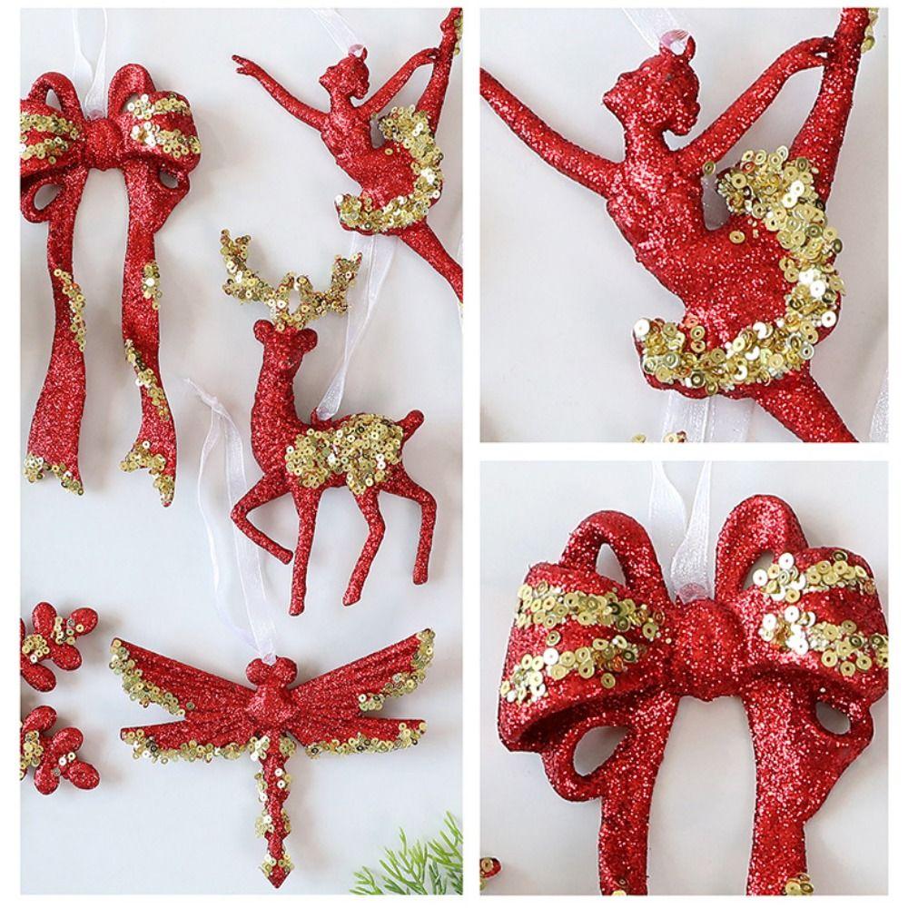 Plastic Christmas Merry Hanging Decoration Red Gold Glitter Christmas Ornaments Hanging Sign Christmas Hanging Text Decoration