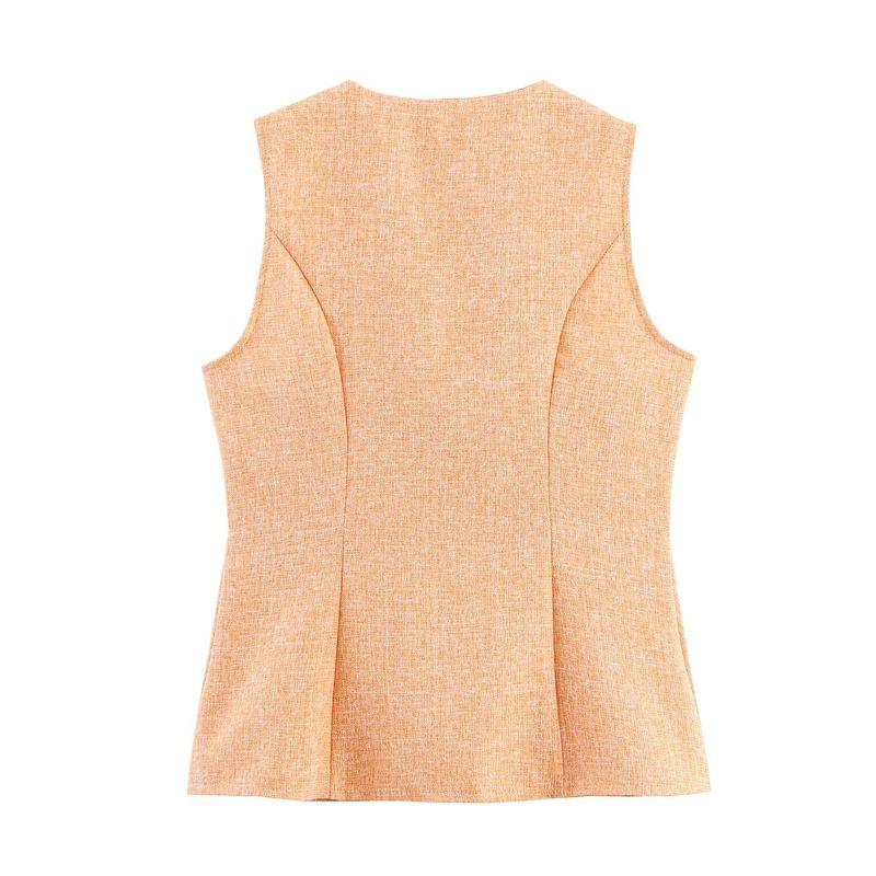 Araltay New Arrival Fashion Style Women's Clothing Fashion All-Match Elegant Fastener Decoration a Swing Sleeveless Tops Skirt