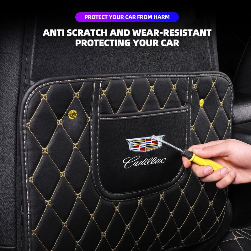 Car Rear Seat Back Anti Kicking Pads For Cadillac Emblem ESCALADE ATS BLS CT4 CT6 SRX STS XT4 XT5 SLR XT6 XTS Accessories
