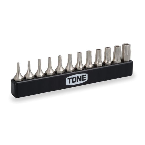 TONE T-Type Torx Bit Set (Tamper-Resistant) BTTH12S Bit Insert, 12-Piece Set