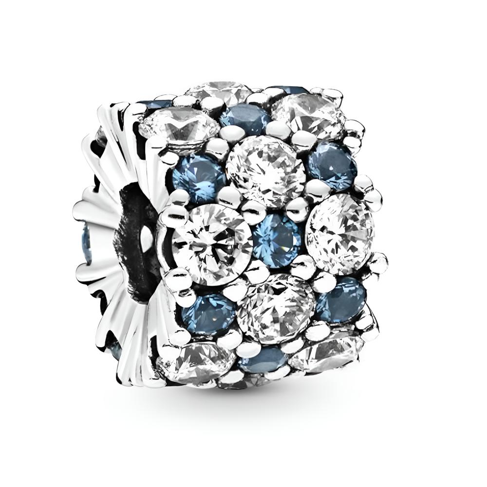 Pandora Transparent With Blue Sparkling Charm Unisex Jewelry 798487C02 Box