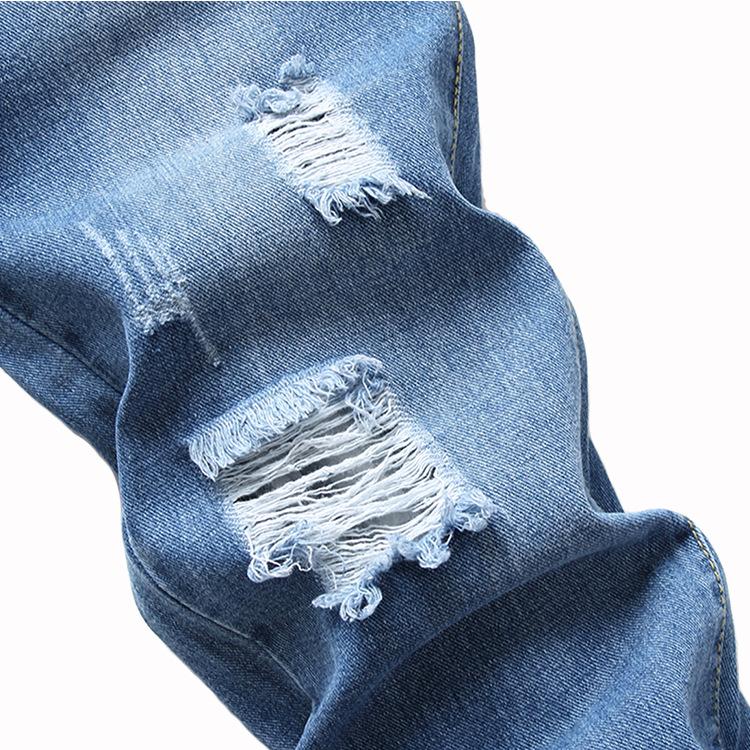 2024 Новые четырехсезонные рваные джинсы в европейском и американском стиле для мужчин — фото 4