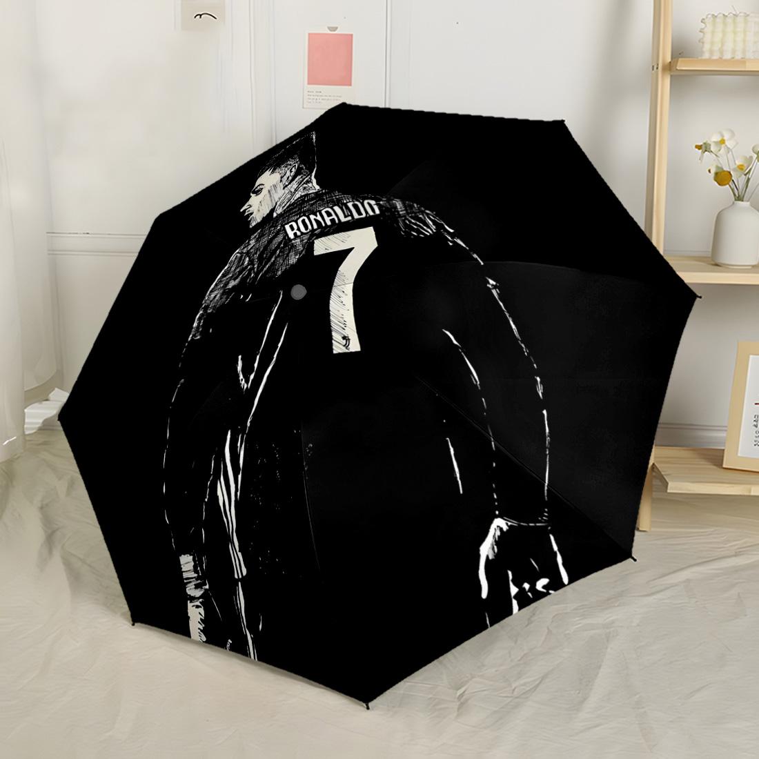 

Ronaldo s Number Seven Portable Automatic Umbrella Compact 8-Rib Lightweight Compact Design Durable Everyday Carry Umbrella Fashionable