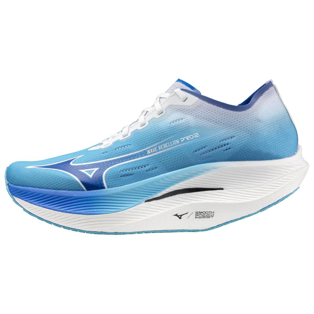 Mizuno Wave Rebellion Pro 2 Унисекс Низкие Беговые Кроссовки Сине-Белые U1GD241751 42
