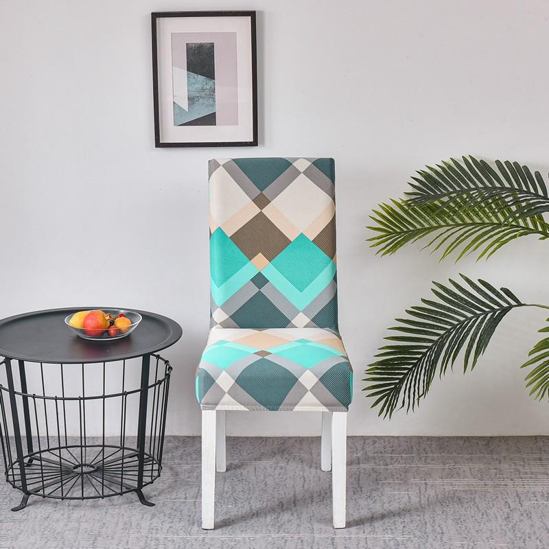 Universal Simple Chair Cover, One-Piece Elastic Dining Chair Cover, Plaid Household All-Inclusive Elastic Dust Cover