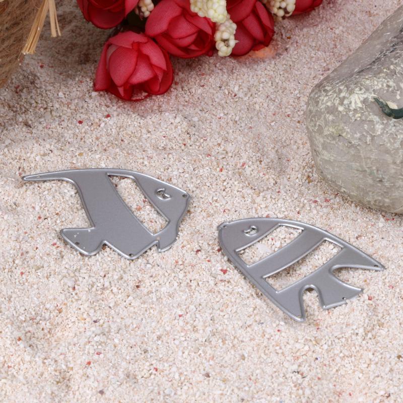 2pcs Fishing Card Decor Metal Cutting Dies for Scrapbooking Embossing Stencils Card Making Craft Decor