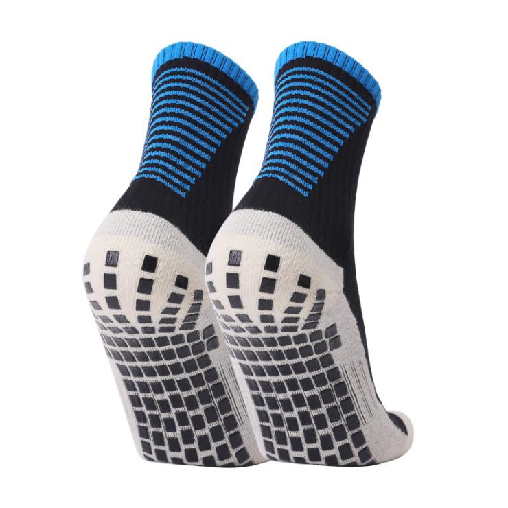 2022 NO MOQ Sports Grip Soccer Anti Slip Socks Men Custom Logo Athletic Crew Non-Slip Football Socks S синий