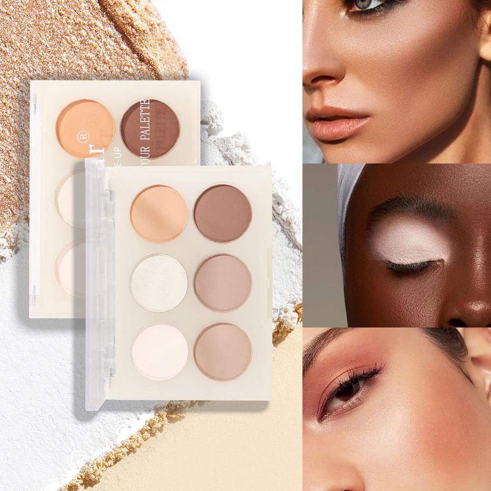 Vibrant Girl Ice Cream Sechsfarben-Rouge; Aufhellender, natürlicher Make-up-Effekt, pigmentiert, matt, feine Textur, mattes Rouge, einteilige Konturplatte