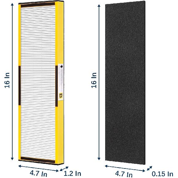 AC4825 Filter B Replacement Compatible with Germ-Guardian Air Purifier AC4825 AC4825E AC4800 AC4850PT AC4900CA AC4820 AC4300 Air Purifier, 4 HEPA