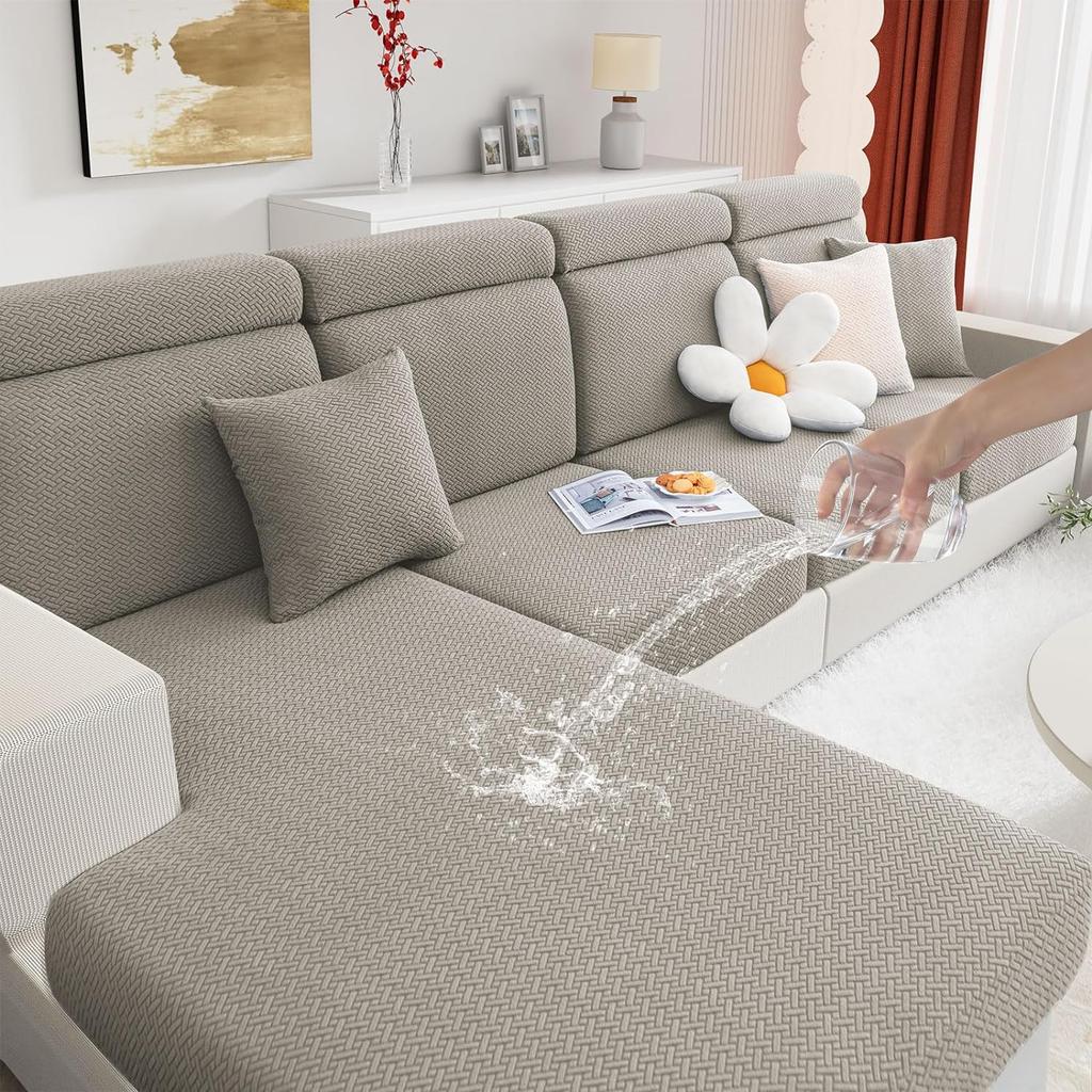 Wasserdichte Couchkissenbezüge Stretch Magic Sofabezüge Waschbare Dicke Jacquard-Polsterstoffbezüge
