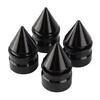 4Pcs Tower Tyre Valve Cap Black Aluminium Alloy Replacement Kit for Automobile Motorcycle