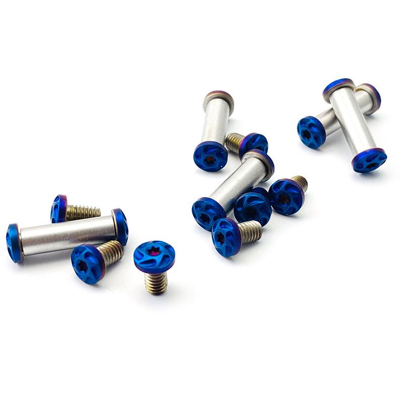 5 Sets/lot Stainless Steel Material CNC 10 Sizes Knife Handle Locking Rivets M4 Thread T8 Torx Head Lock Screws Nail Bolts