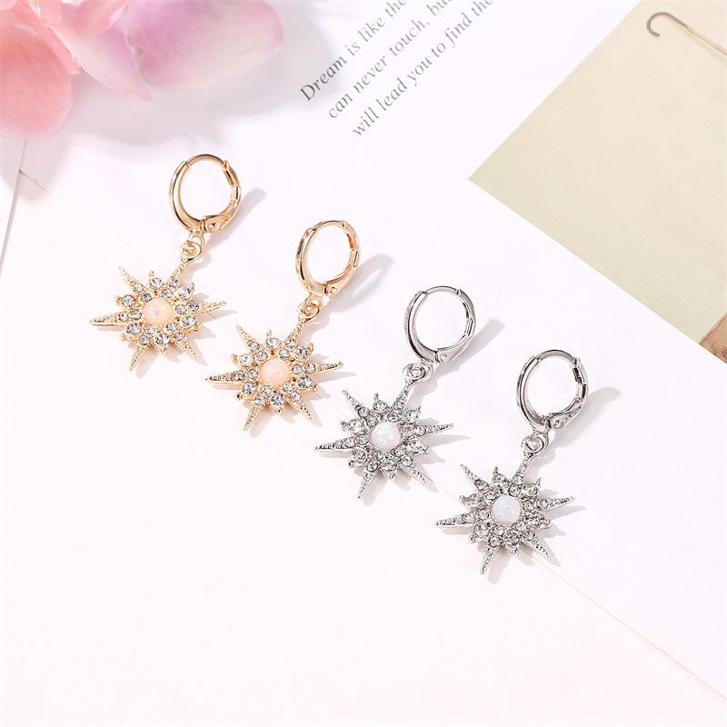 Fashion Net Red With Pendant Earrings Sun Flower Exaggerated Earrings Trend Female Accessories