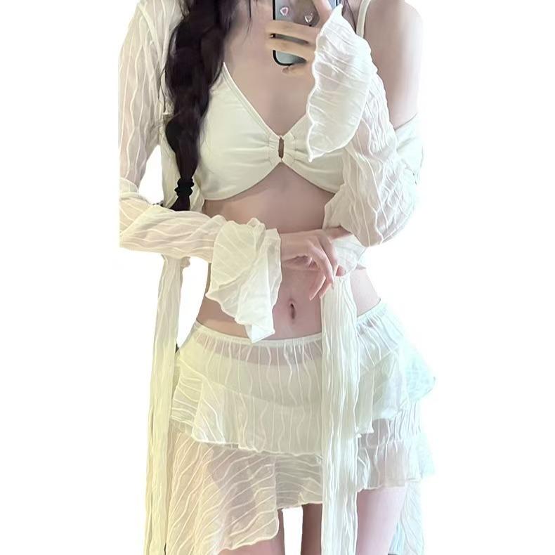 Women's New Style Four-Piece Slimming Tummy-Control Bikini Set - Conservative, Sexy Swimwear for Vacation & Hot Springs