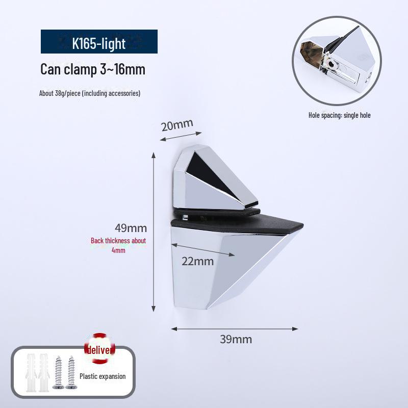 F-shaped Duckbill Glass Clamp for Bathroom/Kitchen 