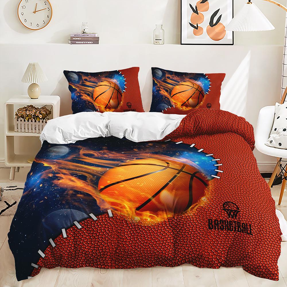 

Quilt Cover Basketball Sports Bed Cover Digital Printing Bedding Three-Piece Set 135 * 200 (two-piece set) 90g